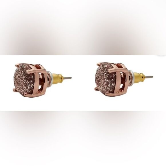 NWOT Kate Spade rose gold stud earrings difficult to capture their beauty - Picture 3 of 7